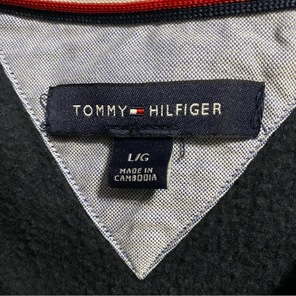 Tommy Hilfiger Blue Fleece Lined Crewneck Pullover Sweatshirt - Picture 4 of 5